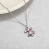 Westwood Pink Zircon Necklace and Earrings Set with Ear Cuffs - Fashionable High-End Clavicle Chain