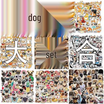 50 Cute Dog Stickers: Golden Retriever, Corgi, Shiba Inu for DIY Notebook, Water Cup, and Phone Decoration