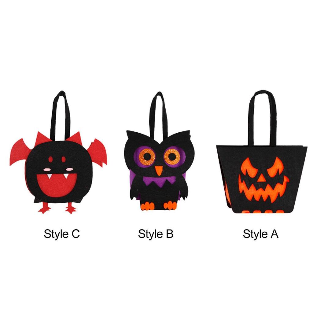 Halloween Candy Bag Halloween Decor Multifunctional Reusable Non Woven Tote Bag for Shelf Cabinet Entrance Living Room Bedroom