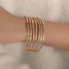 European & American High-End Gold Wire Multi-Layer Bracelet Necklace.