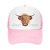 Scottish Hairy Highland Cow Print Baseball Cap Breathable Mesh Caps Summer Casual Sun Protection Hat Adjustable Snapback Hat