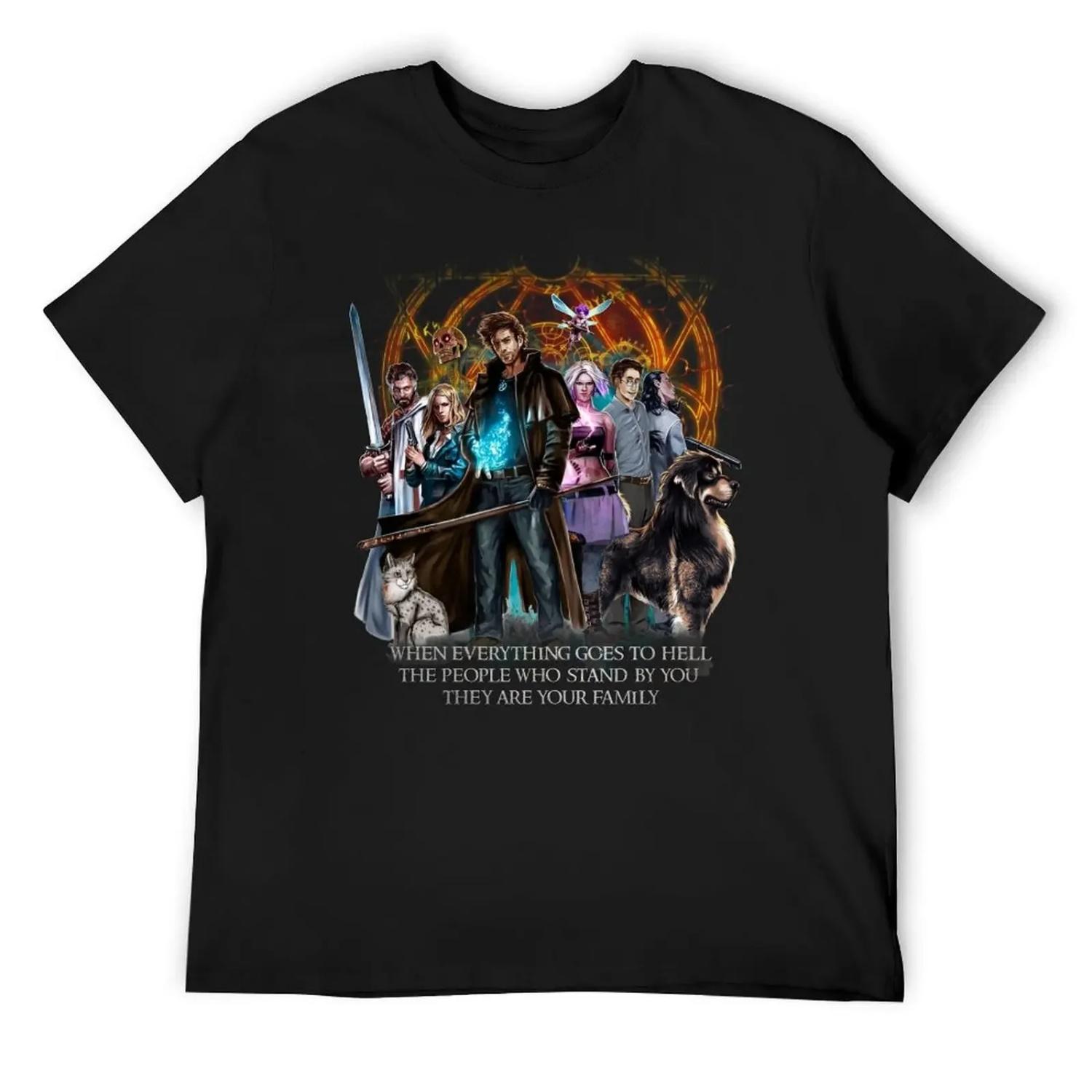 

Harry Saving The World With Friends Dresden Files T-Shirt baggy shirts Clothing mens graphic t-shirts funny XXXXXL