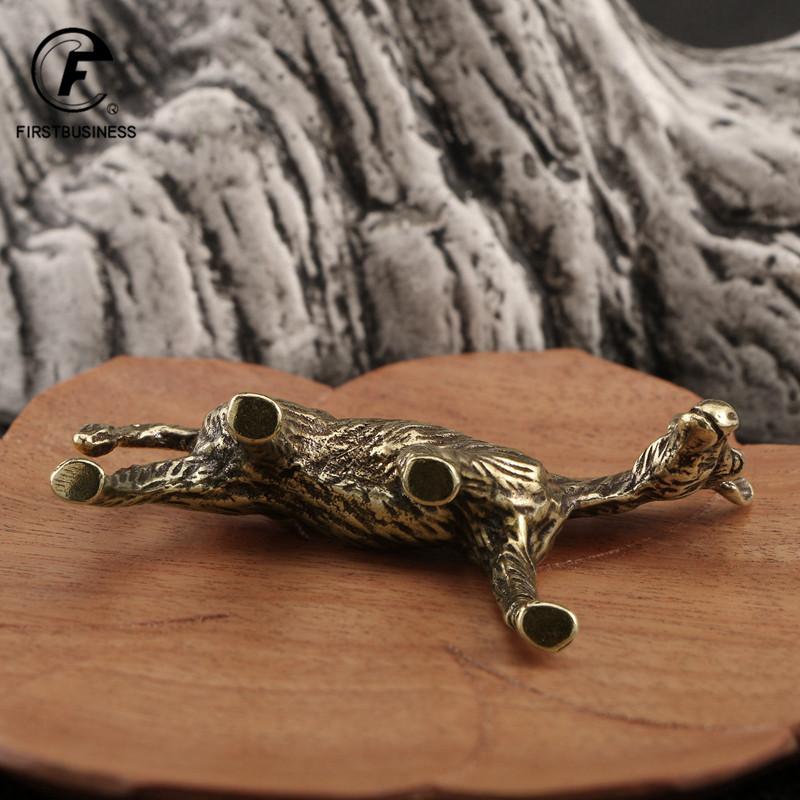 Solid Brass Donkey Small Ornament Antique Copper Animal Equus Asinus Miniature Figurines Home Desktop Decoration Accessories