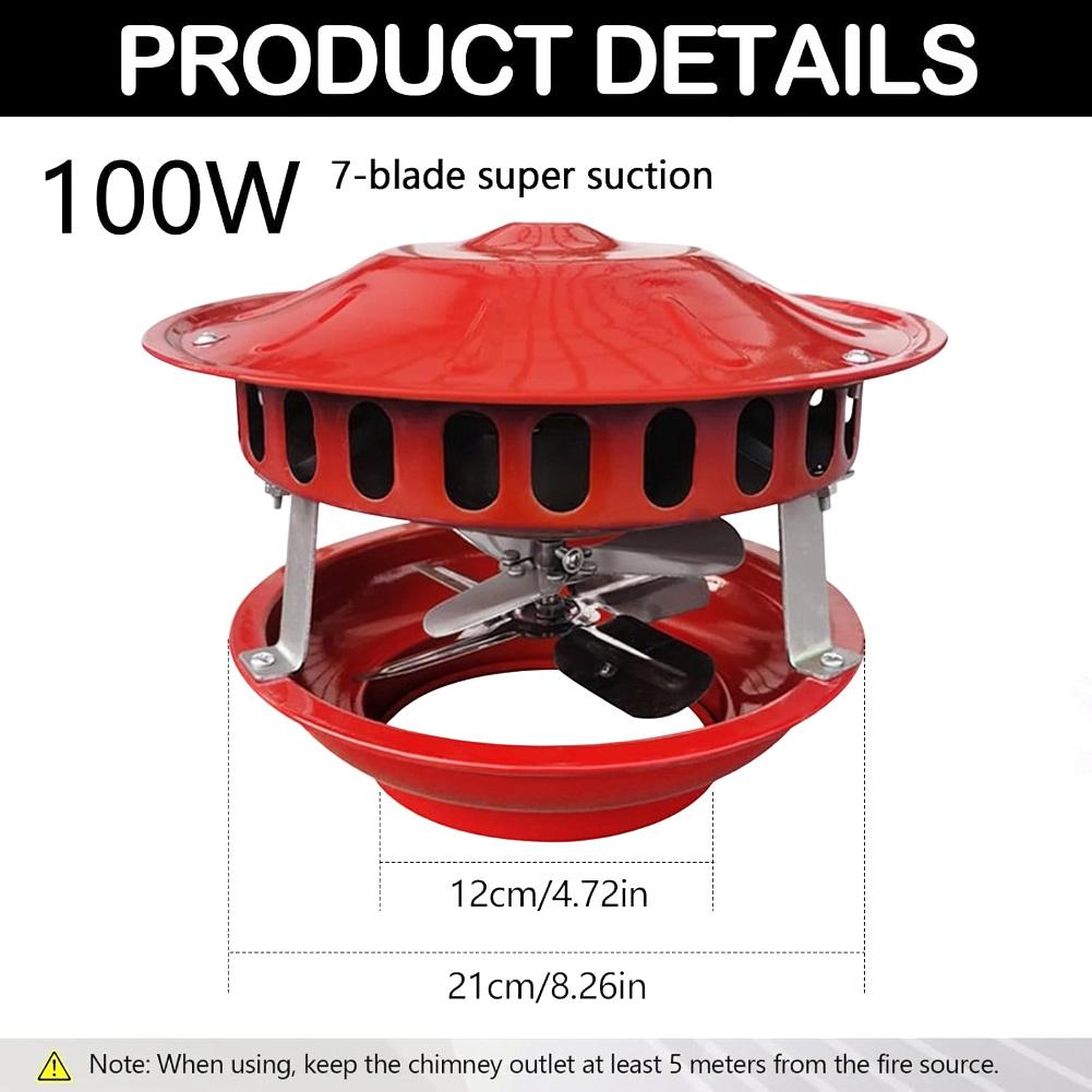 Ventilator Coș 100W 220V Extracție Puternică Fum Aragaze Șeminee Focare Cuptoare Cazane Horn Înlocuiește Ventilator Gaze de Evacuare 12-21Cm