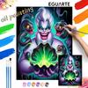 Kit de Pintura a Óleo Bruxa do Mar Úrsula Decoração de Parede para Quarto de Casa Presente Feito à Mão Artesanato Arte Tela de Pintura Decoração Mágica Brilhante Divertida