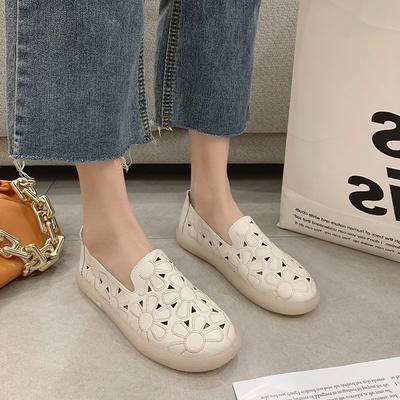 Fashion Comfortable Casual Hollow Slip On Ladies Footwear Summer Vulcanized Shoe New Arrival 2025 Fashion Women's Breathable Flat Shoes