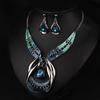 Conjunto de joyería de moda para mujer, gargantilla con colgante de cadena, collar con babero, pendientes