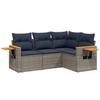 VidaXL Garden Lounge Set with Cushions 4 Pcs, Patio Sofas, Furniture Set, Outdoor Terrace Furniture, Grey 3226775