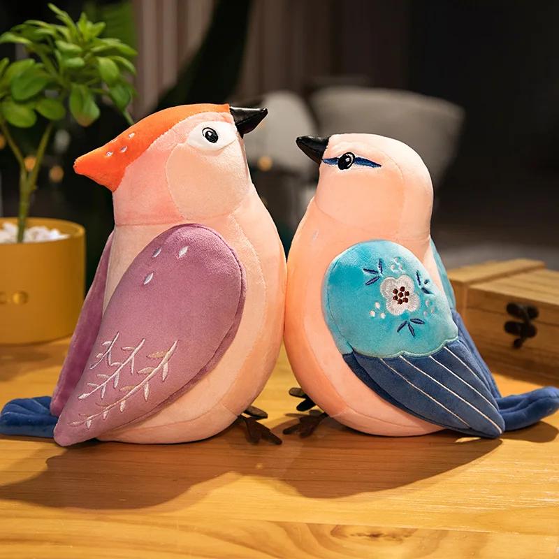 30cm simulační plyšová hračka Birdie Kreativní kreslený film Ptáci Vrabec Papoušek Panenka Roztomilé dětské hračky Dekorace