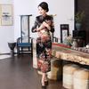 Elegante Abito Cheongsam Manica Corta Taglie Forti - Moda Retrò per Passerella e Uso Quotidiano