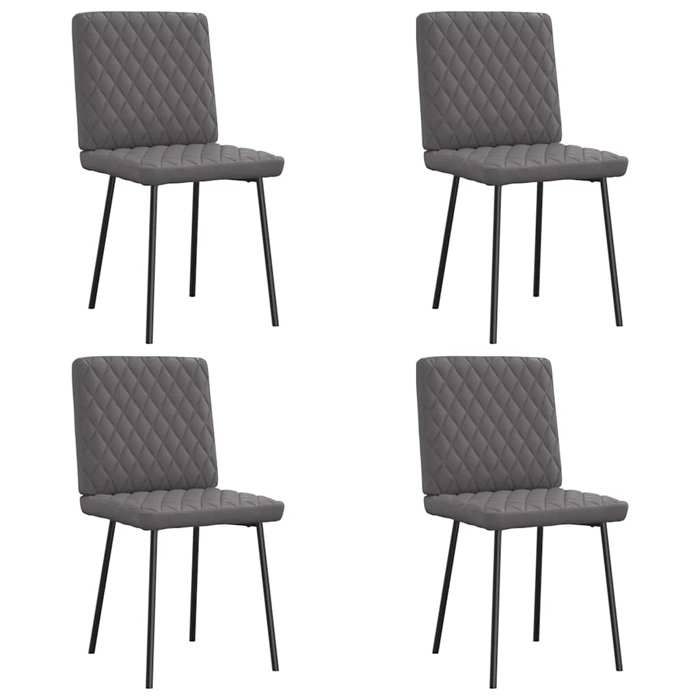 VidaXL Chaises à manger lot de 4 gris similicuir, chaise, chaise de salon, chaise d'appoint, chaise de cuisine, siège à 3315215