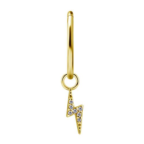 Charms - Cocr Nf - Gold Lightning With White Premium Zirconia - D-051