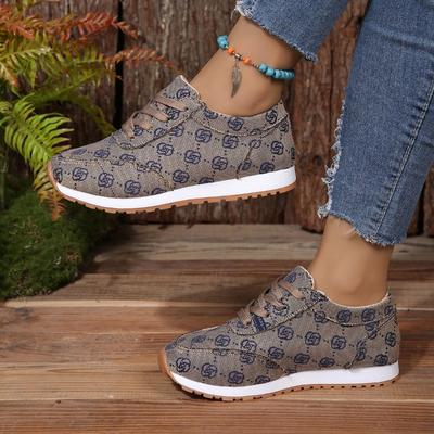 Women's Autumn and Winter New Large Size Women's Casual Sports Shoes Flower Solid Color Single Shoes