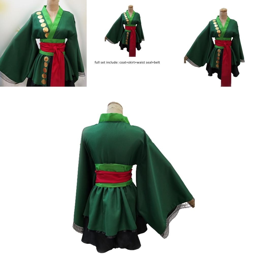 One Piece Roronoa Zoro Cosplay Costume In Bright Colors For Ladies At Halloween