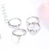 Love Zircon Diamond Joint Ring Combination 4-Piece Ring Set Female