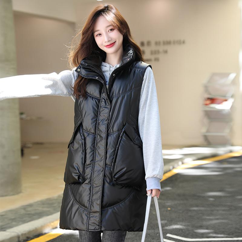 Winter Korean version down cotton vest women's  clothes sleeveless glossy thickened vest vest jacket women