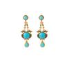 Retro Ethnic Turquoise Geometric Pendant Stud Earrings for Women - Unique Fashion Jewelry