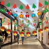 Decorative Christmas Paper Flag Banners Santa Claus Hanging Banner  New Year
