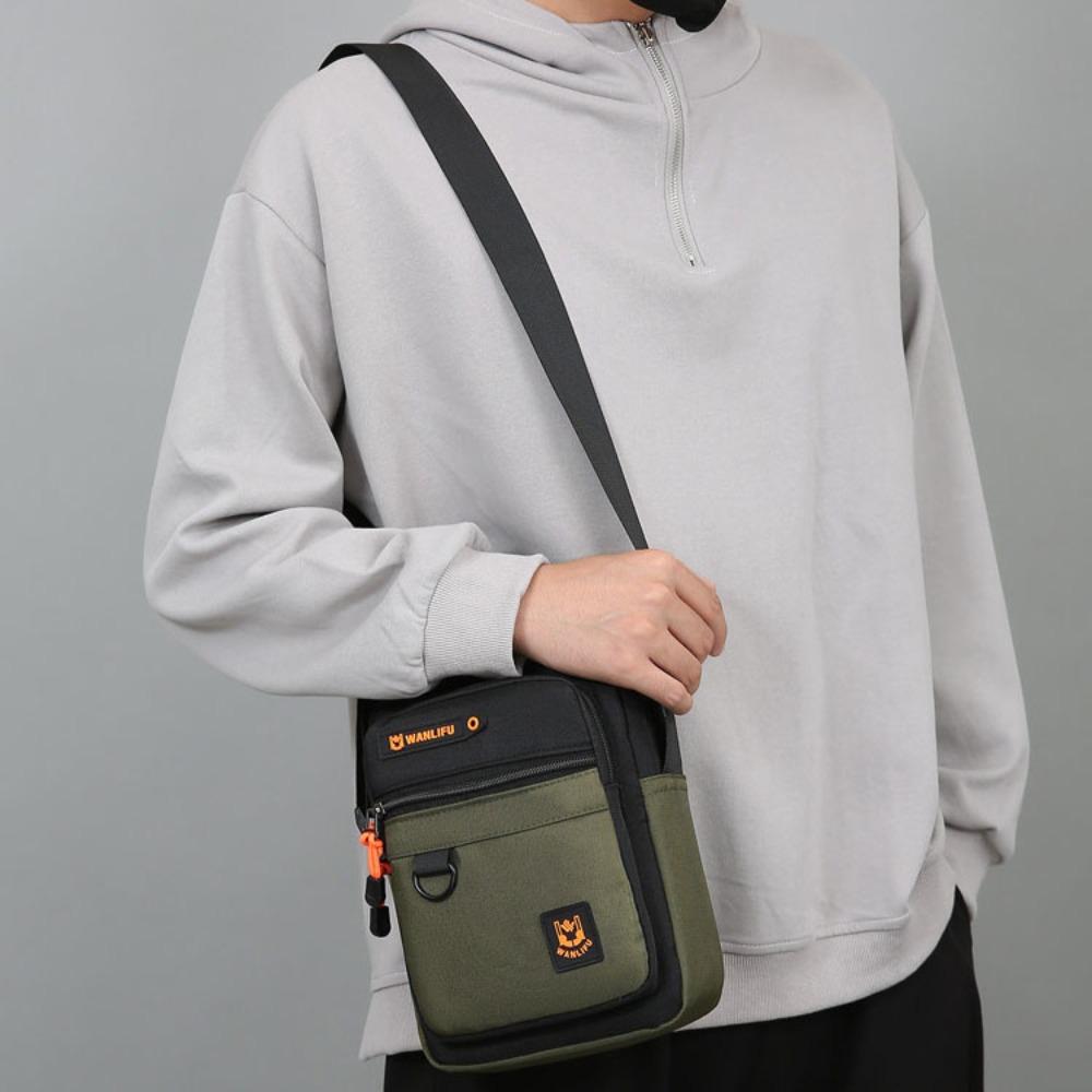 Multi-pockets Men's Business Bag Large Capacity Canvas Crossbody Bag Men's Shoulder Bag  Male