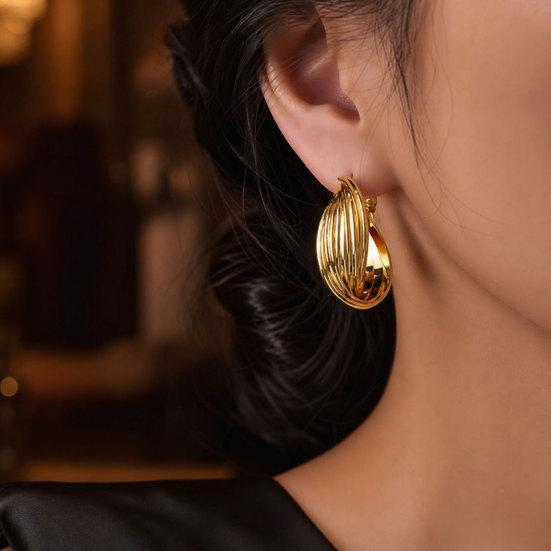 1 Pair Twisted Hoop Earrings for Women, Minimalist Chunky Twisted Earrings, Large Vintage Jewelry for Daily Prom Party