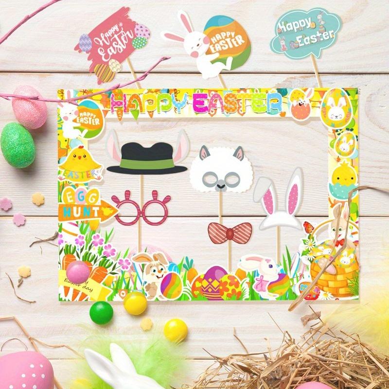 1pc 2026 New Easter Decoration Funny Photo Frame, Paper New Year Photography Props, Party Supplies, Happy Easter Decorations