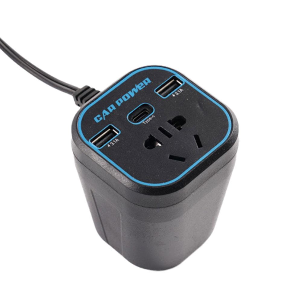 12v/24v Car Power Inverter 200w Auto 3 Usb Ports Cigarette Lighter Accessories Inversor Lighter Display Cigarette With Qc3. I0i3