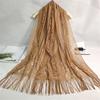 Ethnic Style Tassel Extra Long Jacquard Women Scarf Hollow Lace Cheongsam Shawl Female Accessories