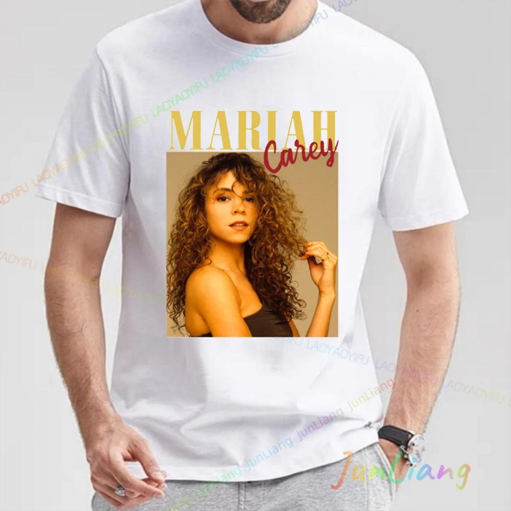 Maglietta Hip Hop Musicale Mariah Carey unisex Mistero casual girocollo manica corta Harajuku Y2K abbigliamento classico