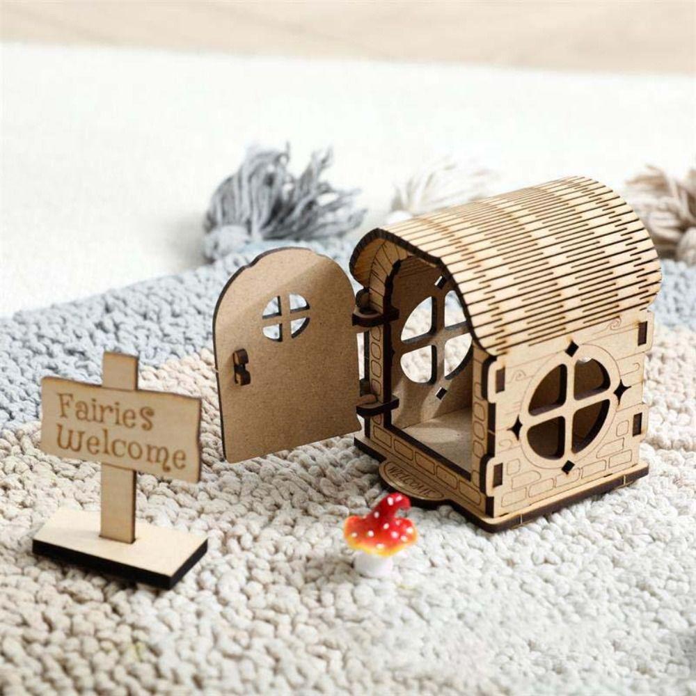 Wooden Material Wooden Fairy House Kit DIY Kit DIY Assembled House Wooden Doll House  Baby Gift