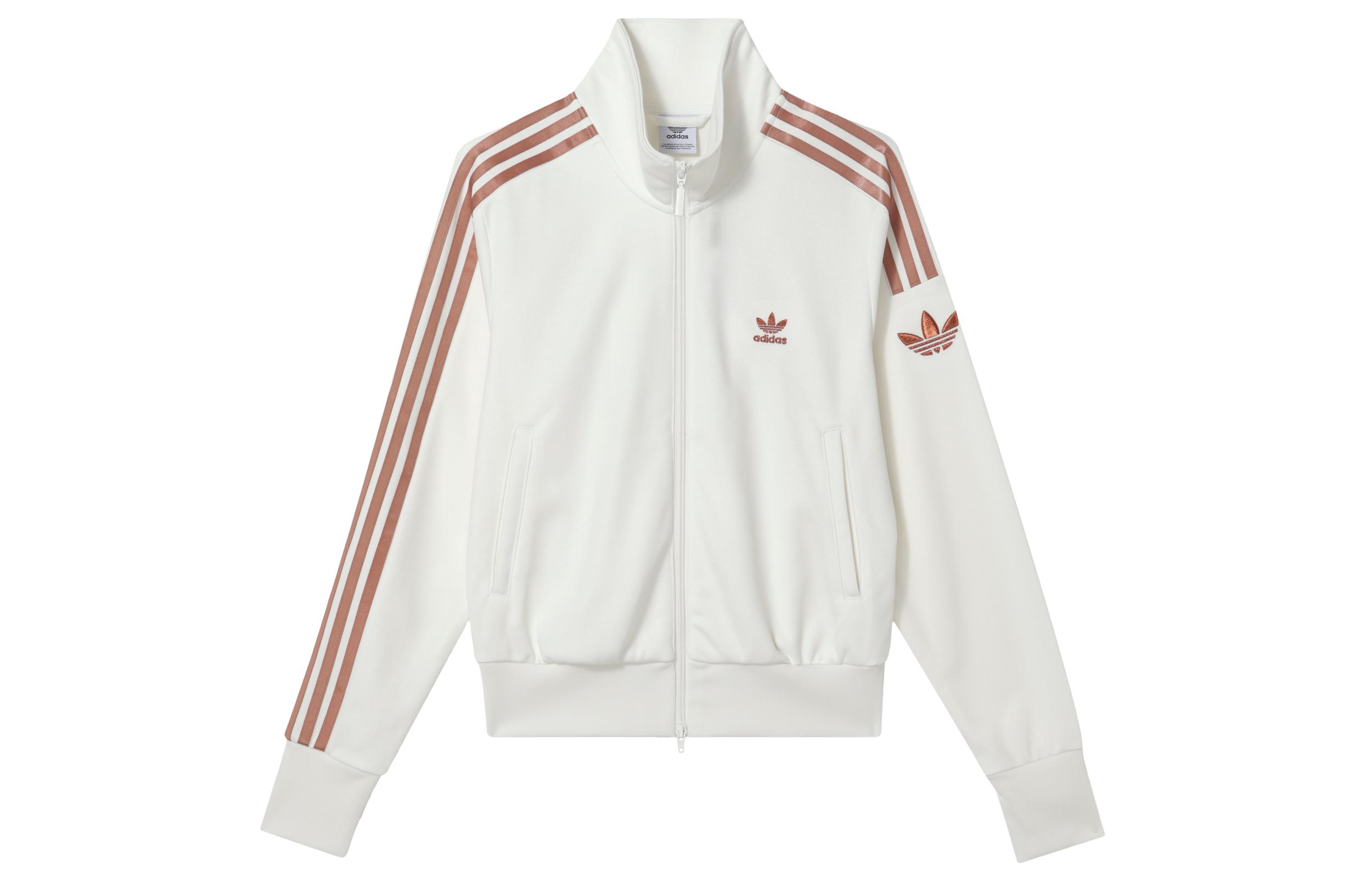 

adidas originals Жіноча куртка на блискавці Bright White JI7538 з кольоровими блоками та смужками M