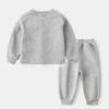 Trendy Korean 2025 Boys' 2-Piece Sweatshirt & Sweatpants Set - Fake Layered Sportswear