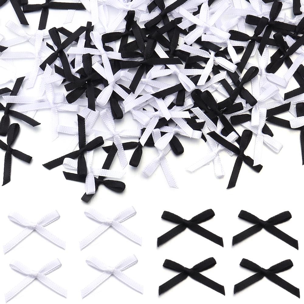 50Pcs/pack Color Ribbon Bows Fashion Small Size Satin Ribbon Bow DIY Handmade Crafts Hairpin Hair Grip for Party Home Decoration