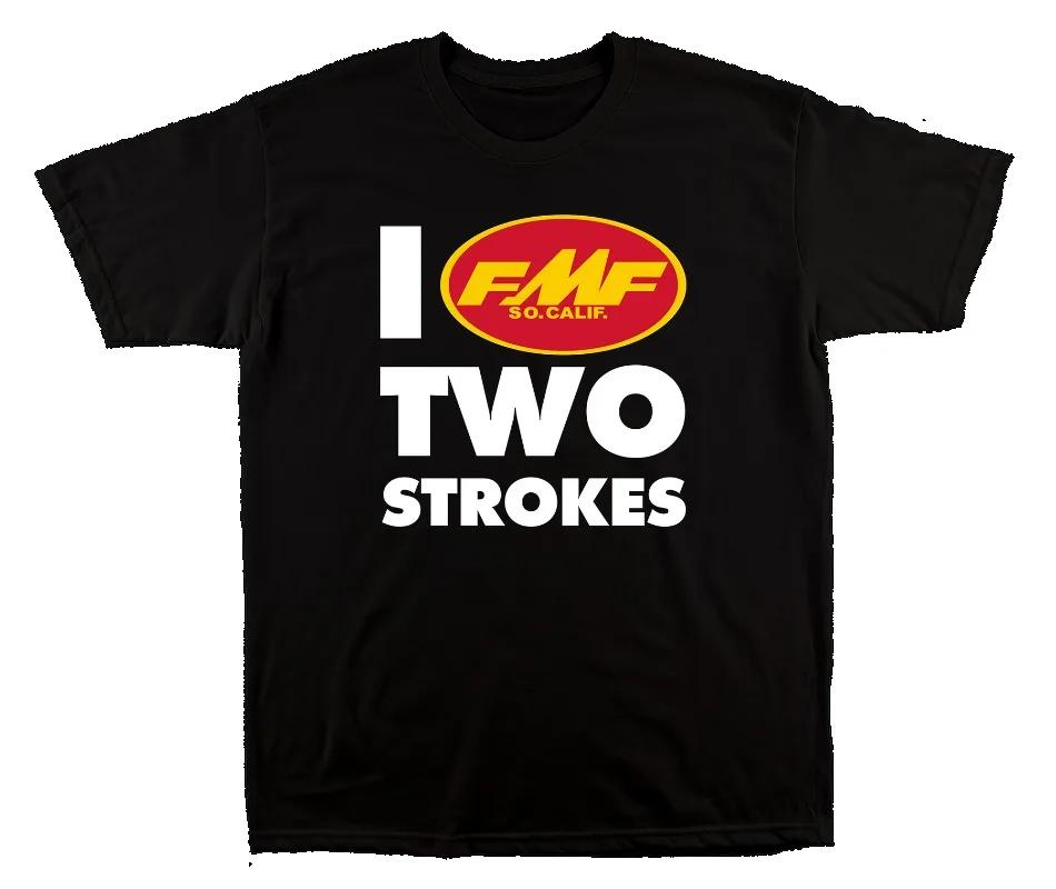 

2025 Men s T-shirt Women s Two STROKES TEE FMF Racing T-shirt Cotton Retro Short Sleeve T-shirt Men s Top Street Wear T-shirt S чёрный