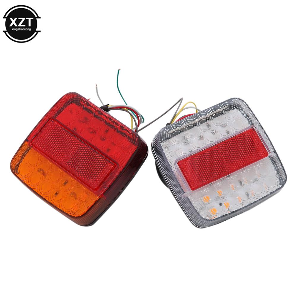 2Pcs Car Trailer Trucks Tail Light Car 20 LED Rear Tail Light Running Turn Signal Rear Lamps Waterproof Tailight Parts 12V