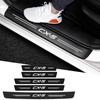 Car Door Sill Protective Sticker Carbon Fiber Leather Threshold Strips for Mazda CX5 Logo Trunk Bumper Scratch Guards Decals