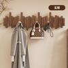 Rosefinch Solid Wood Wall Hanger, 28.8*20*3.3cm, Multi-Hook Storage, Space-Saving, No Drilling Required, 25kg Load Capacity (8 Hooks), Brown