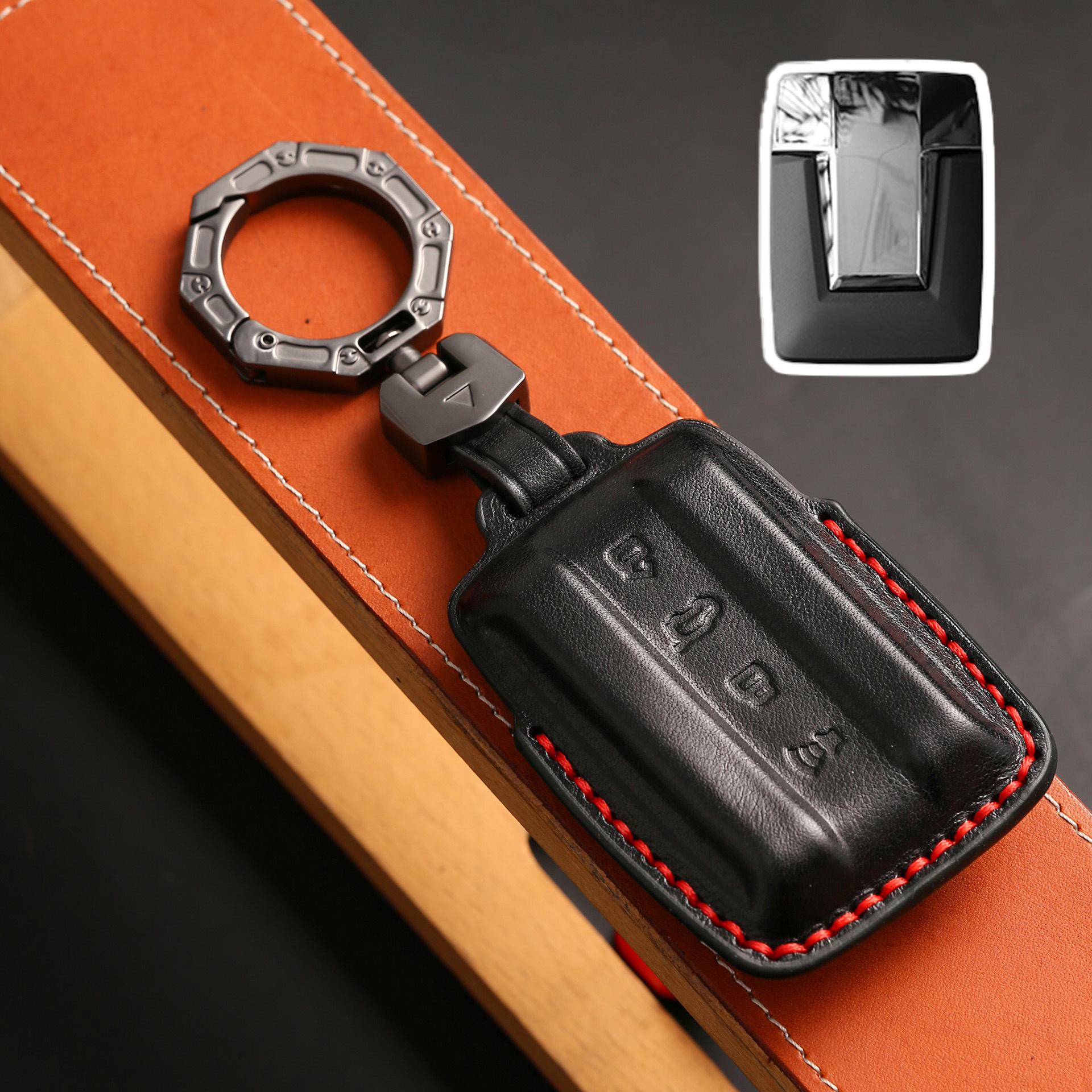 

Car Key Fob Keychain For Tank 300 500 Leather Car Key Fob Case Cover Accessories 4 Bottons