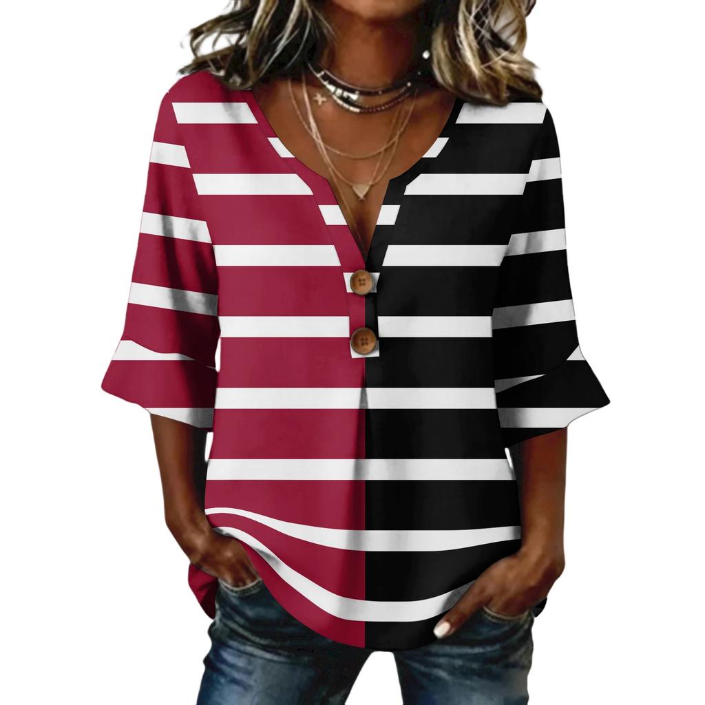 Long Sleeve Shirts for Women Womens Long Sleeve Tops Long Sleeve Tops for Women Womens Long Sleeve T Shirts Casual Striped V Neck Blouse