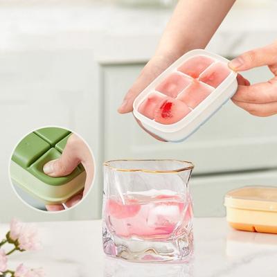 Vysoce kvalitní 6 přihrádkový forma na ledové kostky Snadno vyjímatelná s víkem Mraznička Zásobník na led DIY Nástroje Výrobník ledu Úložný box na ledové kostky