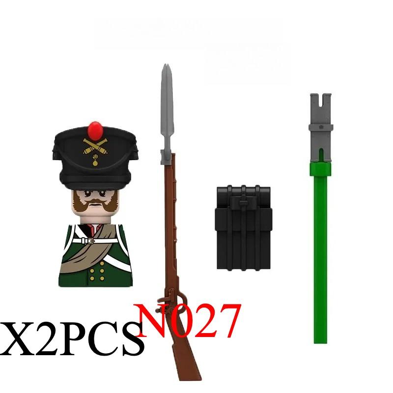 Medieval Napoleonic War Soldiers Figures Military MOC Building Block Knights British French Fusilier Rifles Weapon Kids Toy B08