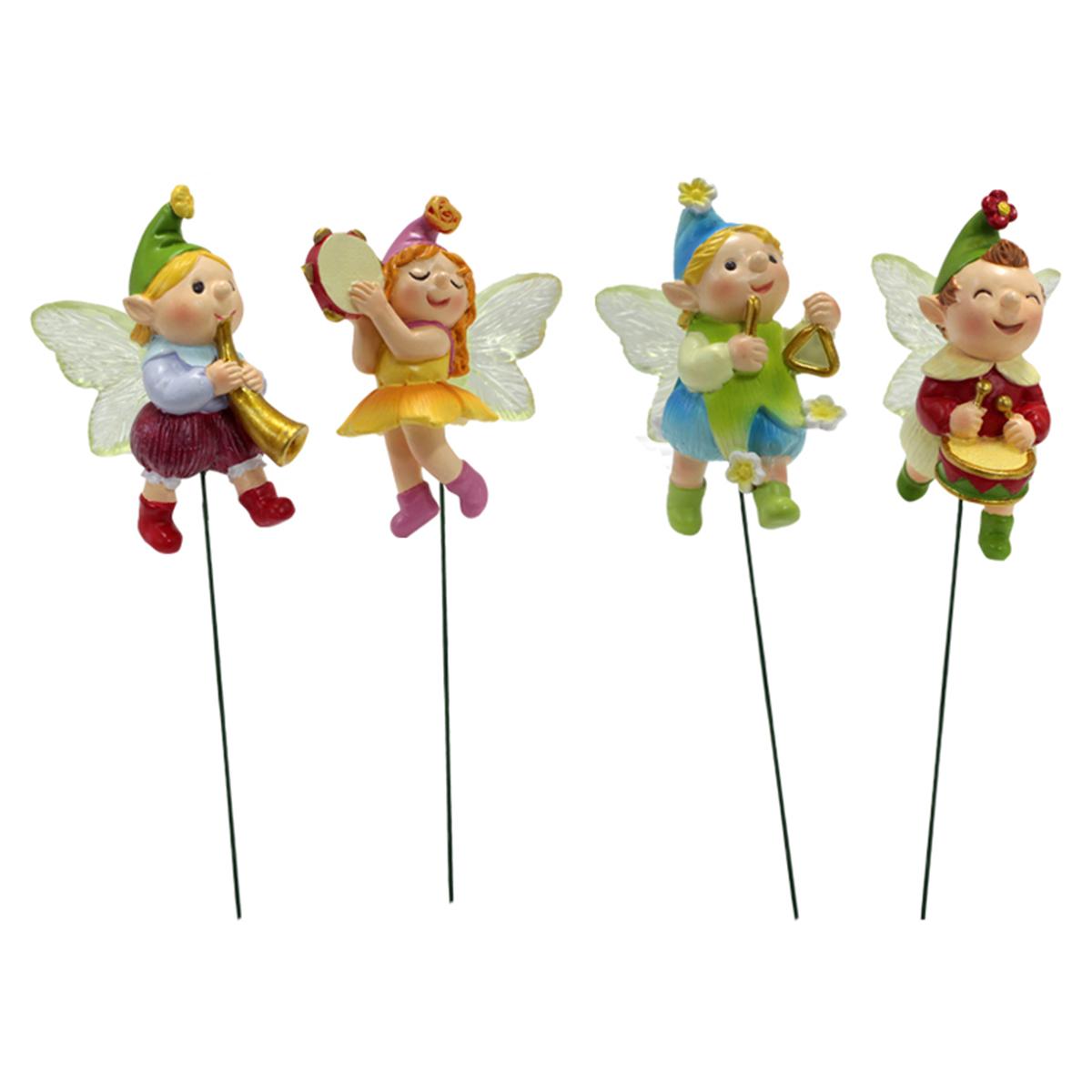 

4-piece elf band set 4, suitable for garden bonsai decoration sculptures, garden music party scene decoration, home decoration o