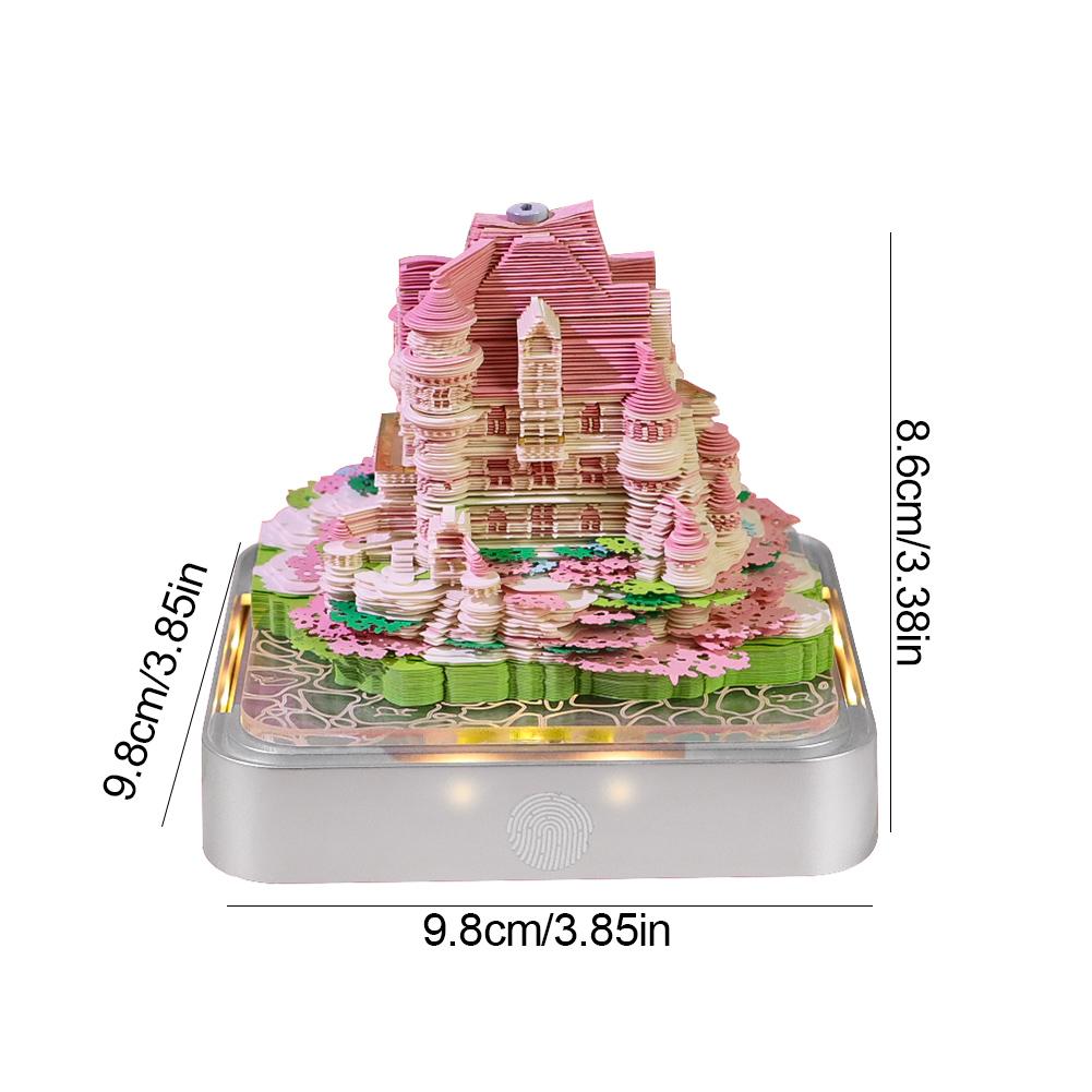 2025 3D Desk Calendar Memo Pad Calendar Carving Model Tear-Away Paper Art Notepad Memo Pad Calendar LED Light Home Decoration