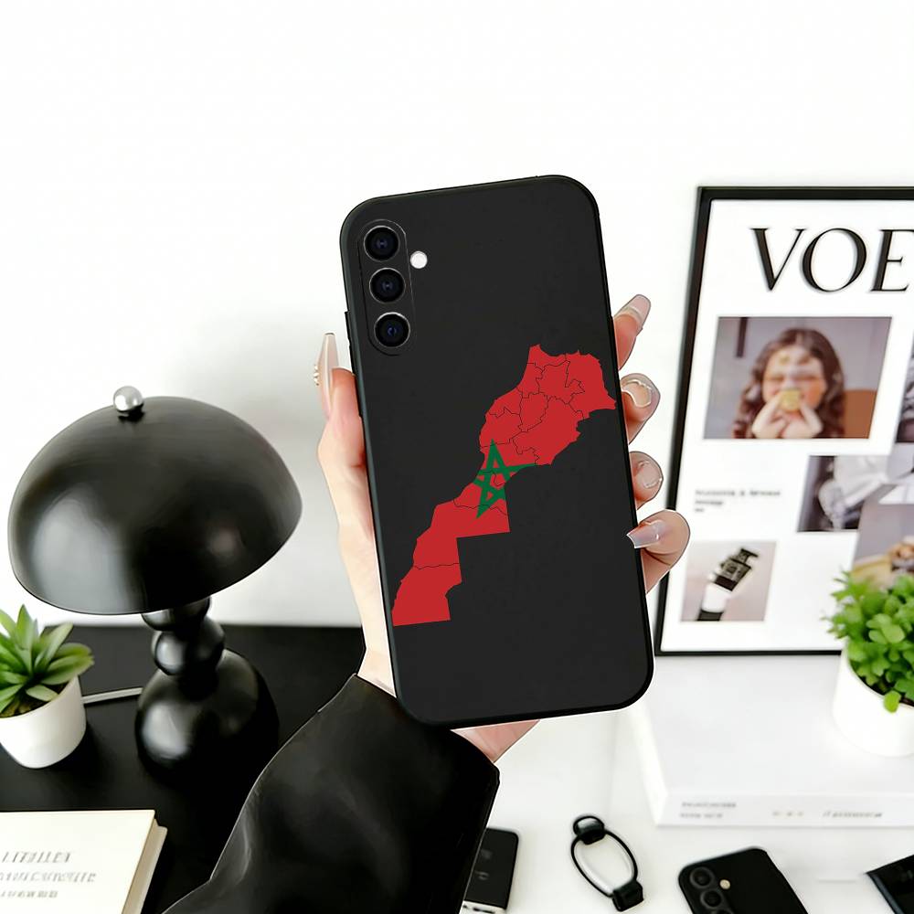 M-Morocco F-Flag Phone Case For Samsung Galaxy A73,A72,A71,A70,A53,A52,A51,Others Soft Black Cover Samsung a21
