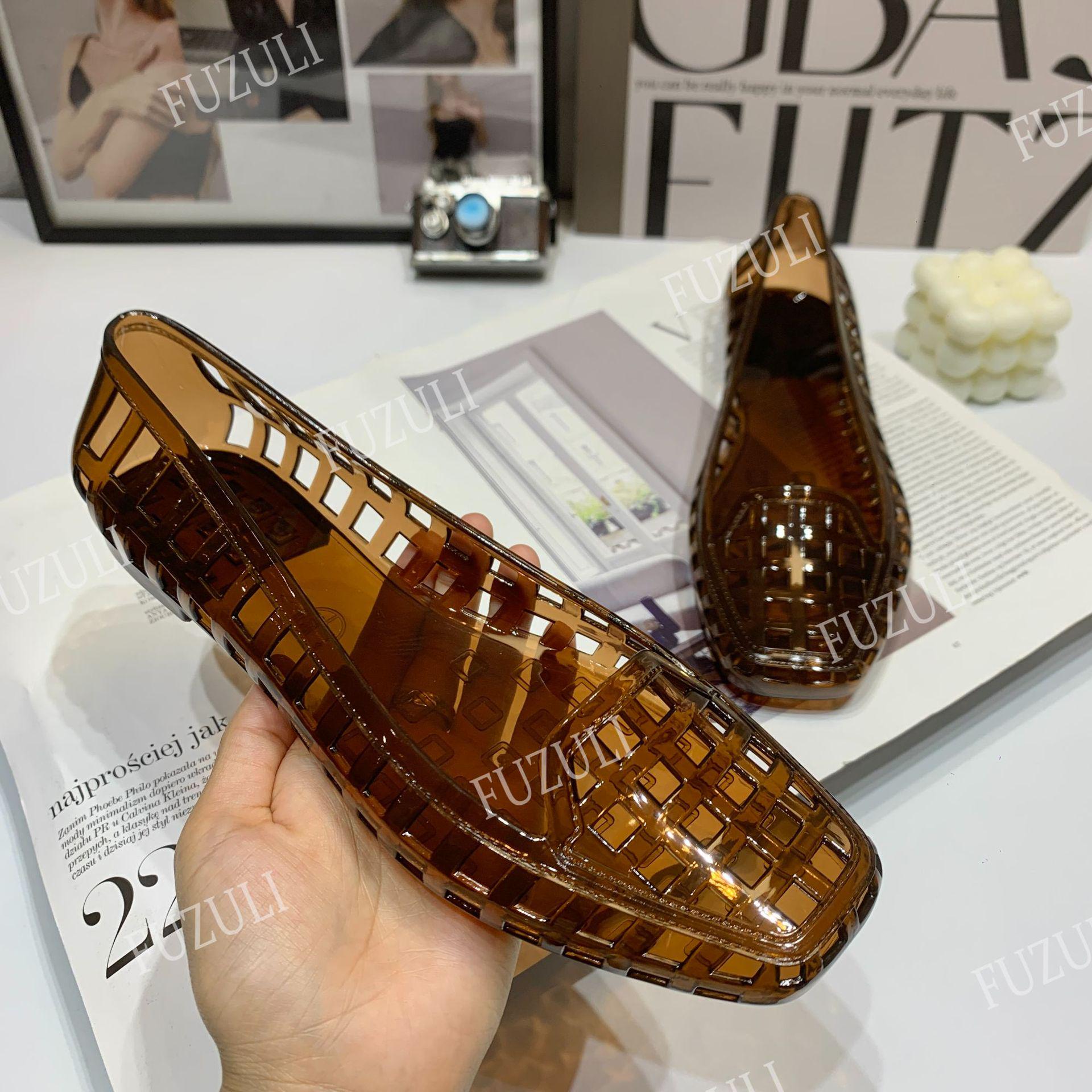 

Корейские хрустальные ПВХ шлепанцы-желе с квадратным носком 40/Size runs large