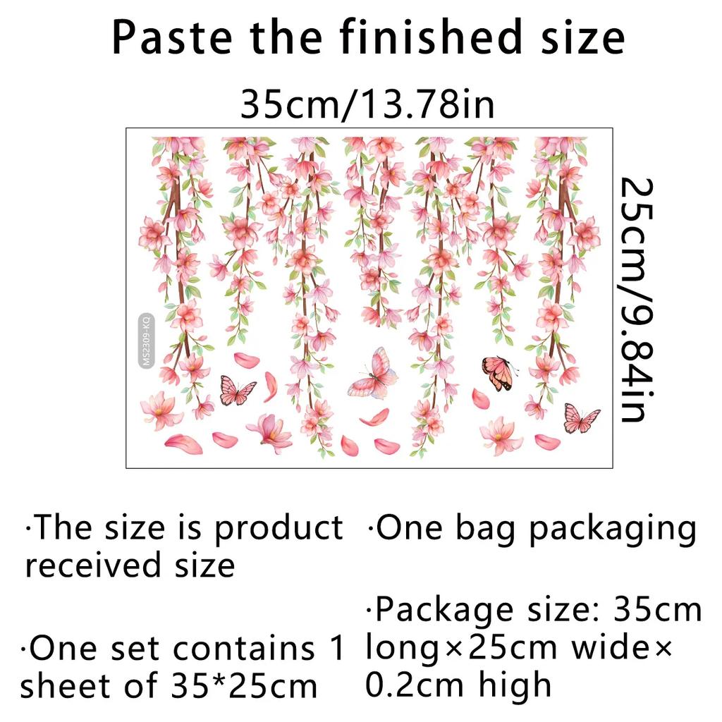 Plants Flowers Butterflies Toilet Sticker Bathroom Toilet Cover Sticker Refrigerator Wall Stickers Wc For Home Decoration