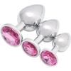 Akstore 3 Luxury jewelry design fetish butt plug(Pink)