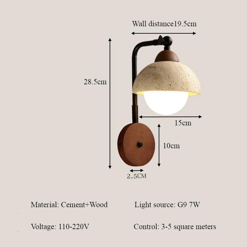 Japanese Retro Cement Wall Lights Nordic Entrance Lighting Aisle Staircase Room Decoration Bedroom Board Wall Lamp LED G9