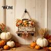 Retro Pickup Truck Decor for Home Harvest Pumpkin Hanging Sign Front Door, Wooden Fall Door with Decorative Holiday Wall Plaque Hemp Rope, Distressed