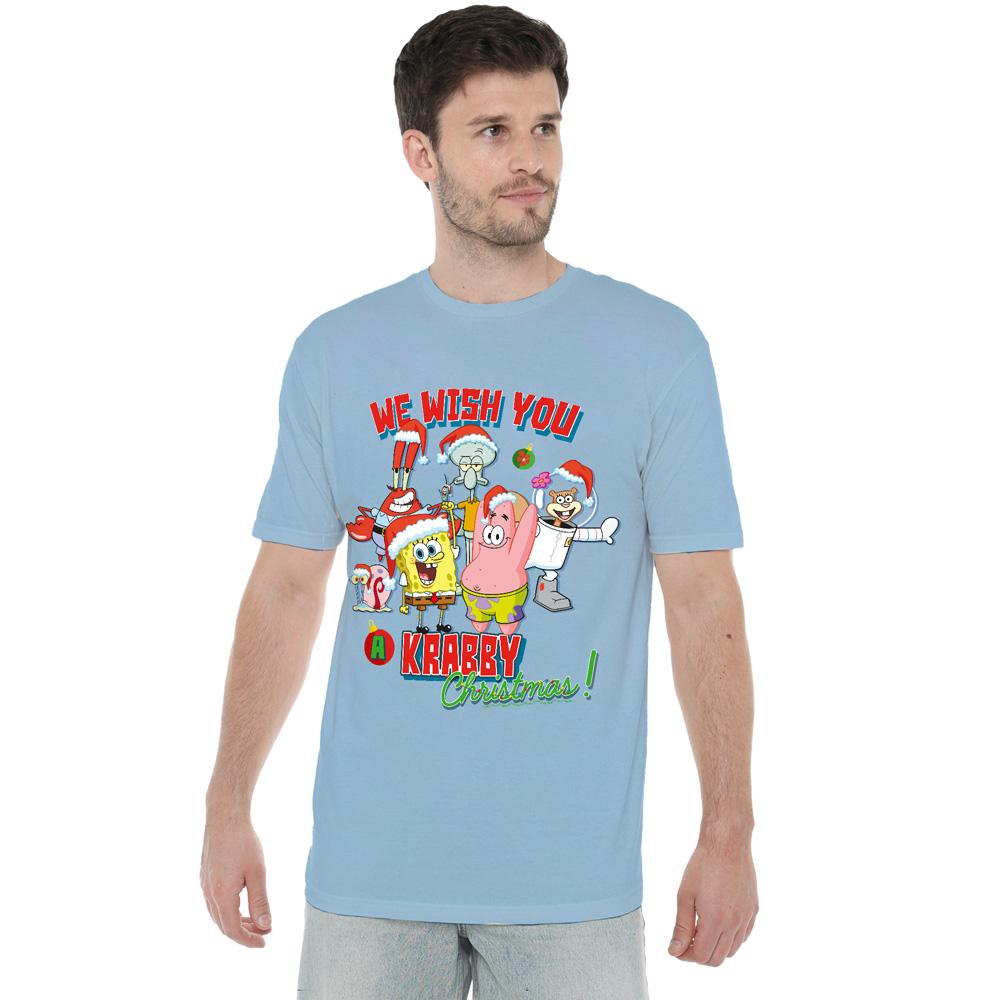 SpongeBob SquarePants Mens We Wish You A Krabby Christmas! T-Shirt