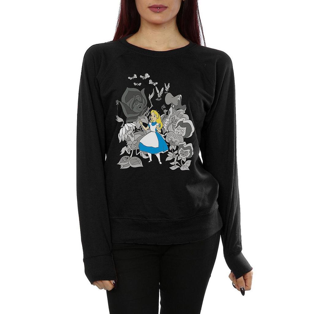Alice In Wonderland Womens/Ladies Flowers Cotton Sweatshirt